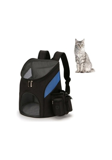 Fochsia Taşınabilir Katlanabilir Evcil Kedi Ve Köpek Taşıma Sırt Çantası, Boyut: S Siyah Mavi