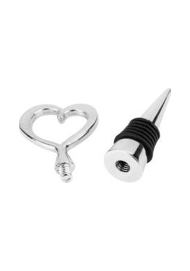1 Parça Kalp Şeklinde Kırmızı Şarap Şişesi Açacağı Stoper Set Düğün Hediyeleri Corkscrews & Amp Açıcılar Antik Bronz