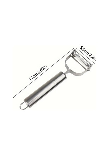 Sunshine011 1 Adet Paslanmaz Çelik Sebze Soyucu Ve Rende - Pratik Mutfak Aleti, Kolay Temizlik Gümüş