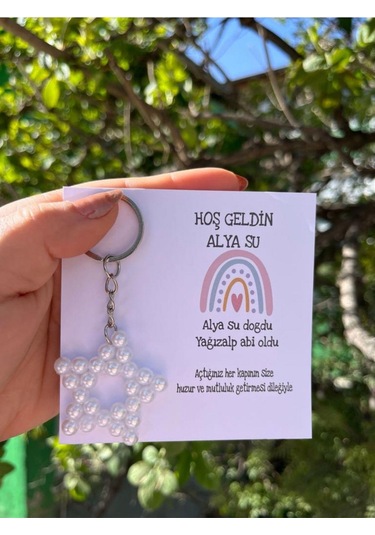 15 Adet İnci Yıldız Anahtarlık Nikah Düğün Kına Nişan Sünnet Hafizlik Vers. 31