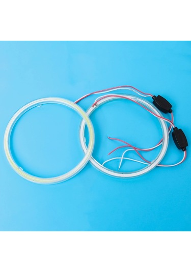 120 Mm-2 Adet Araba Cob Melek Göz Işığı Led Yuvarlak Far Arabalar Motosiklet Farları Halka Diyafram Işık 12-24 V Otomot