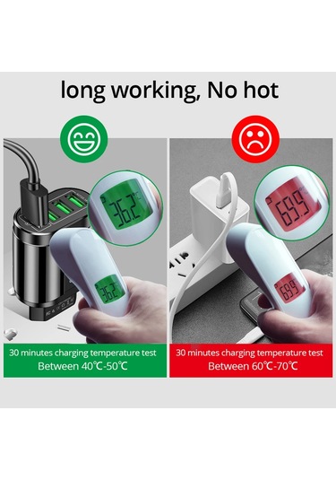 Vumpach 4 Portlu Usb Hızlı Şarj Cihazı Hızlı Şarj 3.0 48w Duvar Tipi Cep Telefonu Hızlı Şarj Uyumlu İphone Samsung Xiaomi Seyahat Adaptörü