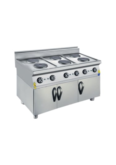 Karacasan Endüstriyel 900 Seri Dolaplı 120 Cm 6 Gözlü Elektrikli Ocak Krcs.edoe.1290