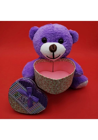 Sevimli Kalp Kutulu Peluş Ayıcık 01