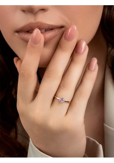 Veronika 925 Ayar Gümüş Nişan Yüzüğü 14975048 Altın