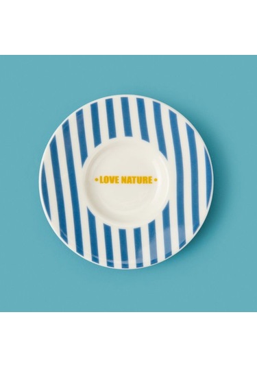 Evidea Kitchen Love Nature Çay Tabağı - Mavi - 13 Cm Mavi