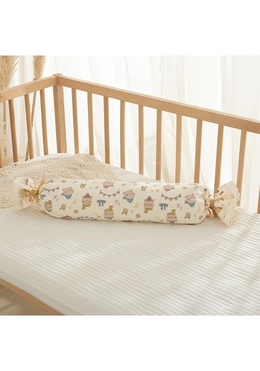 Şeker Silindir Yastık Bebek Boyun Yastığı Yumuşak Ve Güvenli No.56 Ekru