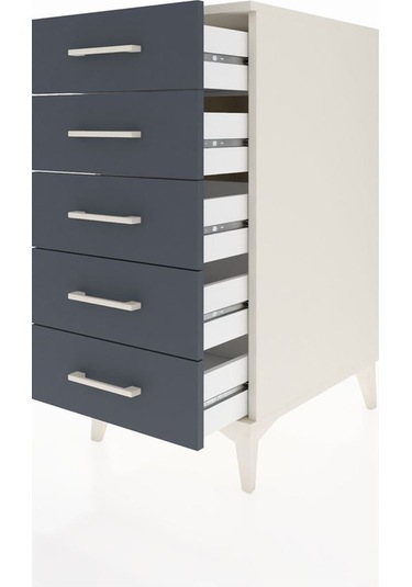 Kronos Komodin 5 Çekmeceli 44x59x96 Aytaşı-antrasit Aytaşı