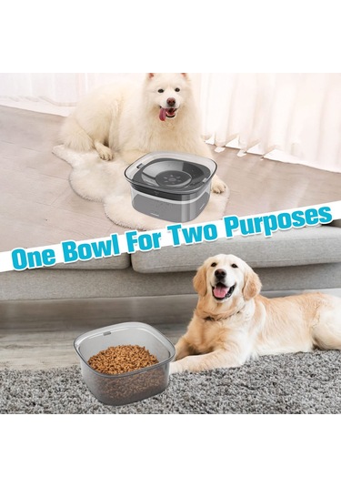 Lemestar Köpek Kedi Yavaş İçme Kaseği - Tıkanma Önleyici, Kaymaz Tabanlı, Büyük Kapasiteli, Su/food Kullanıma Uygun Siyah Pet Kase