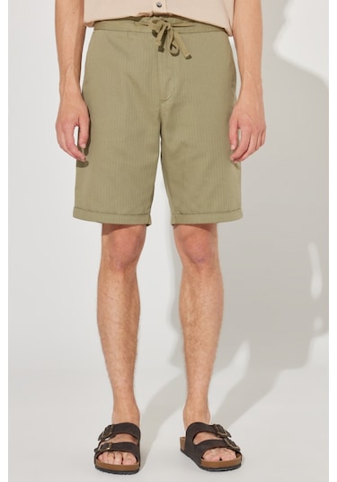 Regular Fit Normal Kesim %100 Pamuk Normal Bel Haki Chino Şort L231406801 Haki