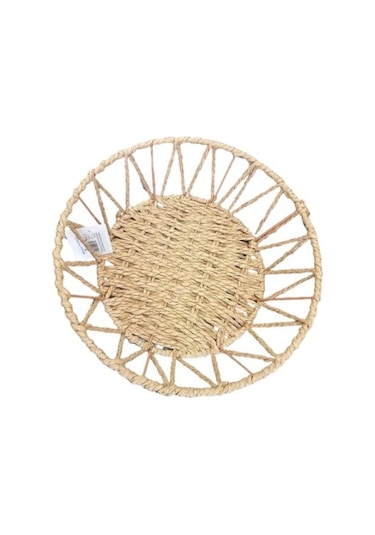 Doğal Örgü Yuvarlak Sepet