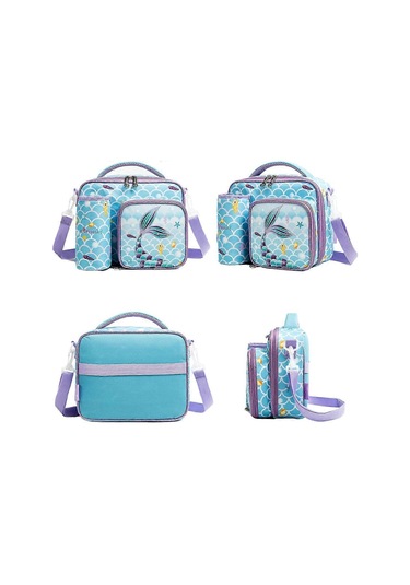 Çocuklar İçin Öğle Yemeği Çantası, Çocuklar İçin Yalıtımlı Bez Çanta Öğle Yemeği Kabı, Okul Sırt Çantası Atıştırmalık Taşıyıcısı, Kare Öğle Yemeği Kutusu Çok Renkli