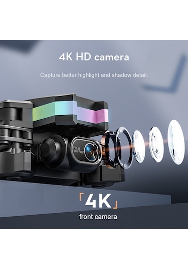 Samdoo Küçük Boy Katlanabilir Drone Xt8: 4k İki Kameralı, İki Pil, Yol Planlama Ve El İsareti Fotoğraf Çekimi, Depolama Çantası İle Turuncu