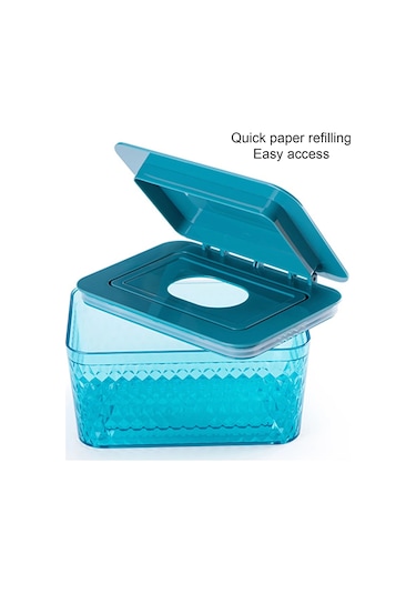 Mavi-ıslak Mendil Dispenseri Büyük Kapasiteli Mendil Dispenser Kutusu Mendil Kutus Geçirmez Mendil Kapaklı Kutu Peçetelik 46875140