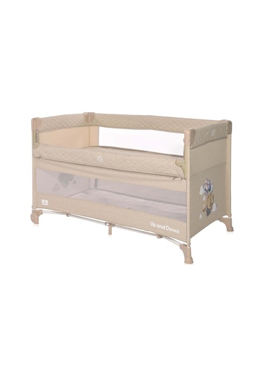 Lorelli Up And Down Anne Yanı Park Yatak - Fog Beige Flying Friends