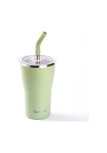 Tantitoni Yeşil 2 Kapaklı Çift Katmanlı Termos Bardak 410 Ml