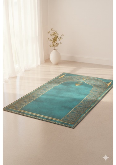 Seccade Diz Ağrıtmayan Yumuşak Halı Seccade Ve Namazlık Turkuaz Turkuaz