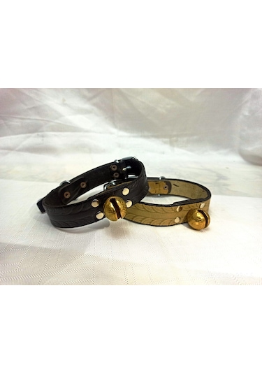 Kozaklı Zilli Orta ve Büyük Irk Köpek Tasması Deri ve Zilli Modeli 45-60 CM 3 CM Siyah