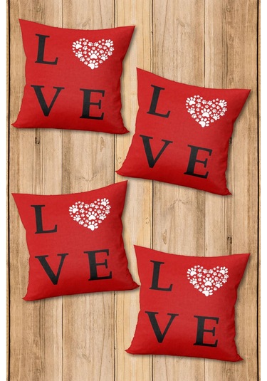 Dijital Baskılı Yumuşak Dokulu 4 Lü Kırlent Kılıfı Takımı 43x43 Cm Krl0090 Renkli