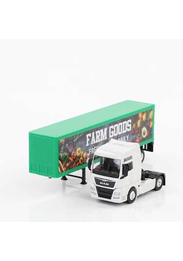 Welly 1:64 Ölçek Metal Kafalı Man Dorseli Tır Beyaz