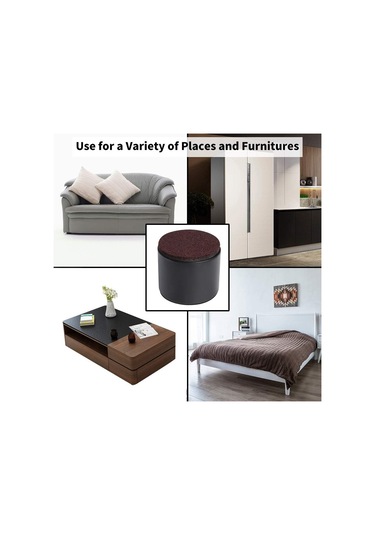 Hfambition Masa Dolap Sandalye Yüksekliği Artırıcı, 4 Adet Siyah Dairesel, 60x52mm, Karbon Çelik, Robot Süpürge İçin Temizlik Kolaylığı Sağlar