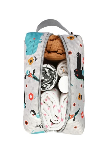 Kirli Temiz Islak Organizer Çantası Animal Bebek Çocuk Kıyafet Çamaşır Anne Makyaj Alezli Çanta