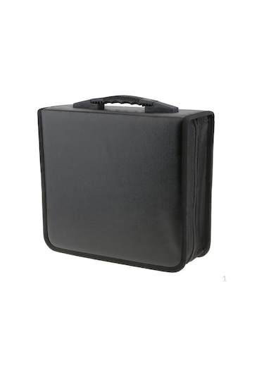 Novahub 400disc Cd Tutucu Dvd Kutusu Depolama Cüzdanı Vcd Organizatör Siyah Pu Deri Çanta Siyah