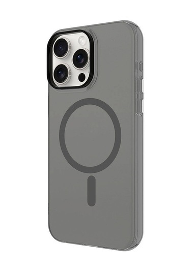 İphone Uyumlu 15 Pro Kılıf Zore Magsafe Şarj Özellikli Buzlu Transparan C-pro Sert Kapak