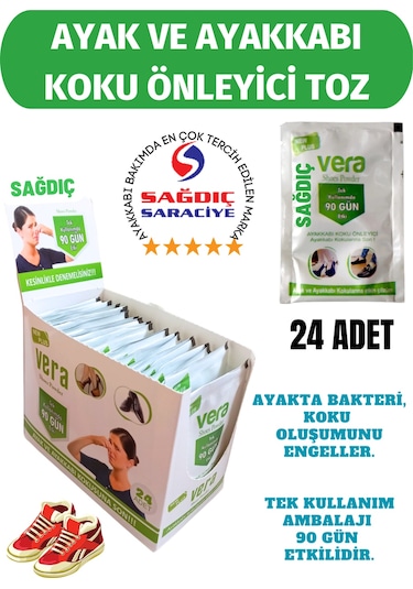 Sağdıç Saraciye Ayakkabı Koku Bakteri Önleyici Toz 24 x 12 G