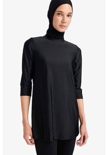 DeFacto Regular Fit 4'lü Hızlı Kuruyan Burkini Tesettür Basic Düz Mayo Takım E3513AX25HSBK81 DeFacto Regular Fit 4'lü Hızlı Kuruyan Burkini Tesettür Basic Düz Mayo Takım E3513AX25HSBK81