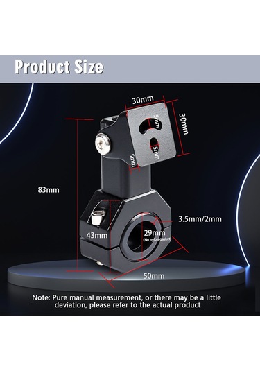 Youtek Motorsiklet Işık Ayaklığı, 360 Derece Ayarlanabilir, Kaymazsız Nilon Halka, Alüminyum Alaşımlı, Tam Aksesuarlar, 2 Adet