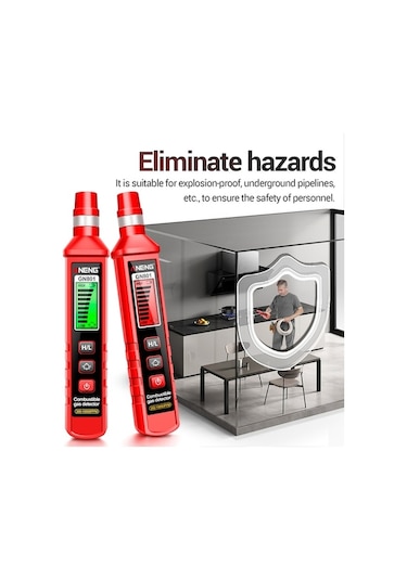 Pazly Yanıcı Test Ses Ölçer Lcd Kaçak Gn801 Gaz Gaz Gaz Dedektörü Çevre Aracı Aneng Analizörü Alarmı 300-10000ppm Yo