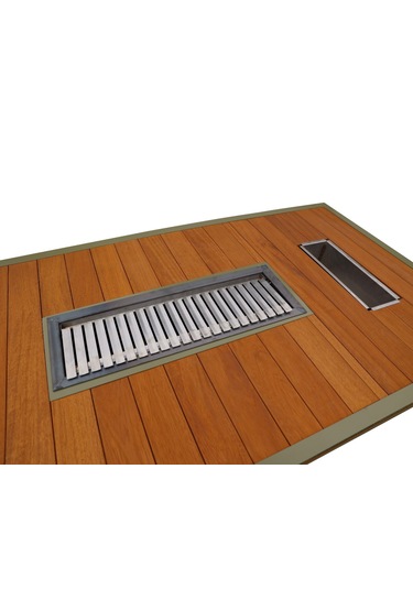 Buz Hazneli Alüminyum Mangallı Masa Yeşil