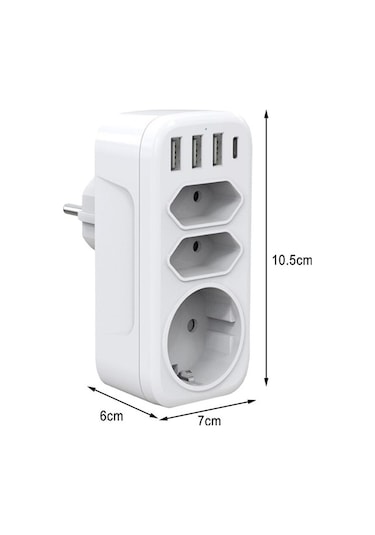 Pazly Yatak Suntek Ofis Odası İçin Çoklu Çıkışlı Genişletici 3 Hp