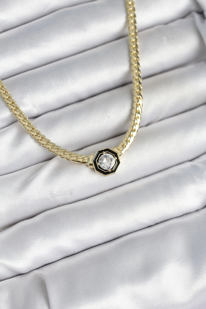 Dodes Dodes Pirinç Gold Renk Zirkon Taşlı Kadın Kolye Tg27bko10601 Çok renkli