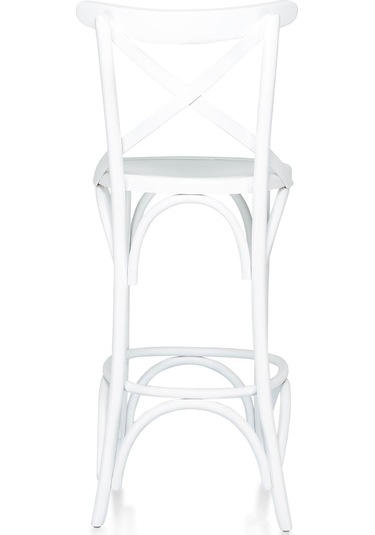 Thonet Ahşap Bar Sandalyesi Beyaz