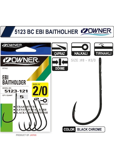 Owner 5123 Ebi Baitholder Black Chrome İğne - OWNER - 1/0