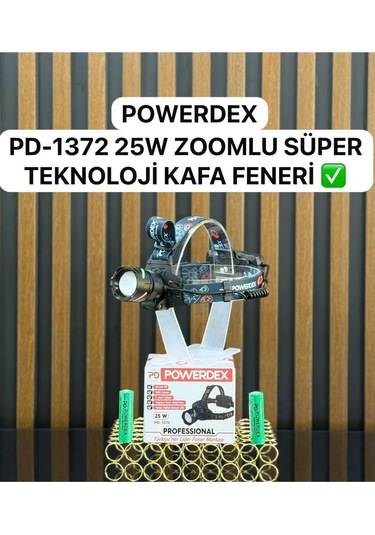 Pd-1372 Şarjl Edilebilir Pilli 25w Zoomlu Kafa Lambası Çok Renkli