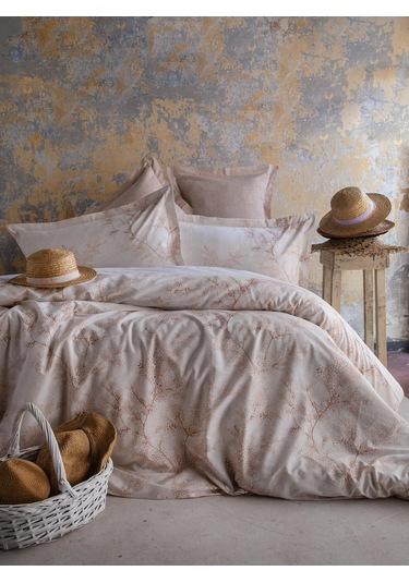 Tek Kişilik Nevresim Takımı Mıla Terracota - Nevresım Bej