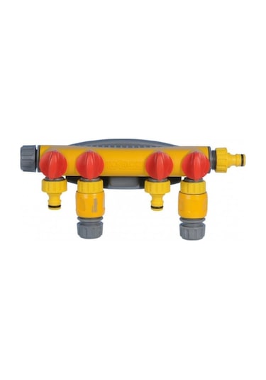 Hozelock 2150H Dört Çıkışlı, Dörtlü (4'lü), Vanalı Musluk Bağlantısı, Dağıtıcı Adaptörü