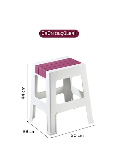 Vienev Plastik Büyük Tabure Pembe Pembe