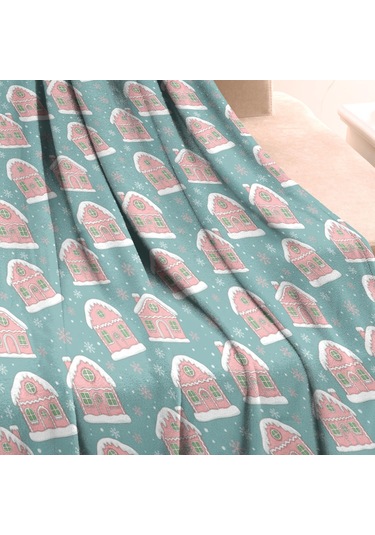 Noel Desenli Bebek Battaniyesi 40x30 İnç, Polar, Yumuşak, Hafif Ve Kalın Noel Zencefil Ekmek Evi