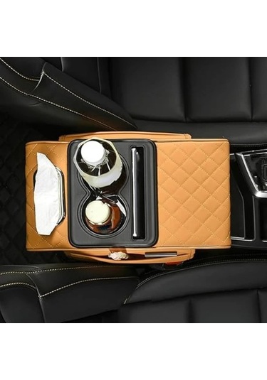Xuweiwei Pure Black Multifonksiyonlu Araç Kolçak Yastığı Konsol Kapağı Ve Bardak Tutuculu