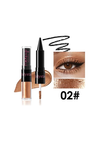 Dumanlı Sedefli Yeşil Likit Göz Farı 2'si 1 Arada Glitter Metalik Göz Farı 02 4.2g 01