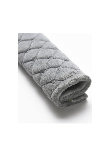 Emniyet Kemeri Nakışlı Koltuk Kemer Pedi 2 Adet Gri Yumuşak Kumaş Voleur Kumaş