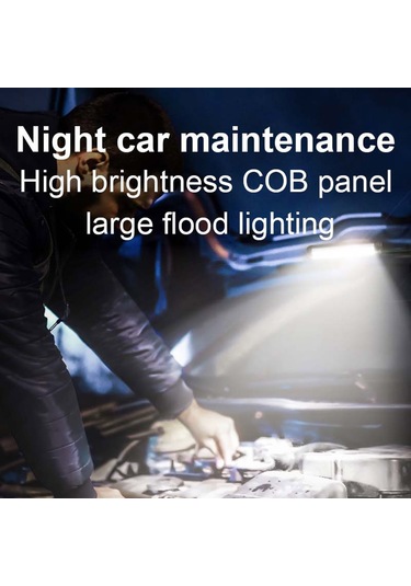 Kosona Xpe+cob Led Feneri, Mini Çalışma Işığı, 600mah Li-pil, Type-c Şarj, 5 Mod, Magnet+kalem Klasörü, Mor+kırmızı+mavi Işık, Çadır/onarım Siyah