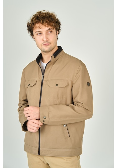 Lucas Erkek Hakim Yaka Cep Detaylı Mevsimlik Spor Mont 2734 Bej Bej