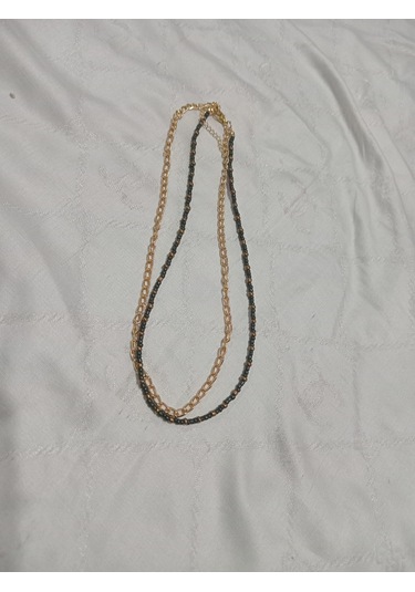 Modern Çift Kolye Koyu Yeşil