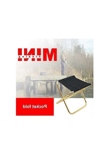 Bloomnest Mini Katlanır Balıkçılık Sandalyesi - Hafif Alüminyum - 600d Naylon - Piknik Kamp Seyahat Altın