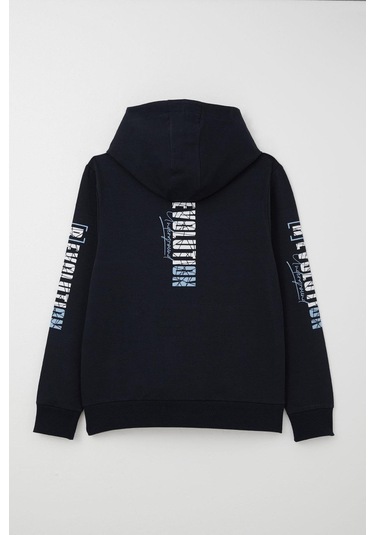 Breeze Erkek Çocuk Sweatshirt Kapüşonlu Kanguru Cepli 9-16 Yaş, Lacivert Lacivert